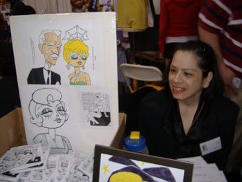 Cartoonist Luisa Felix (1952 - 2013) at the MoCCA Art Festival. Photographer unknown. 