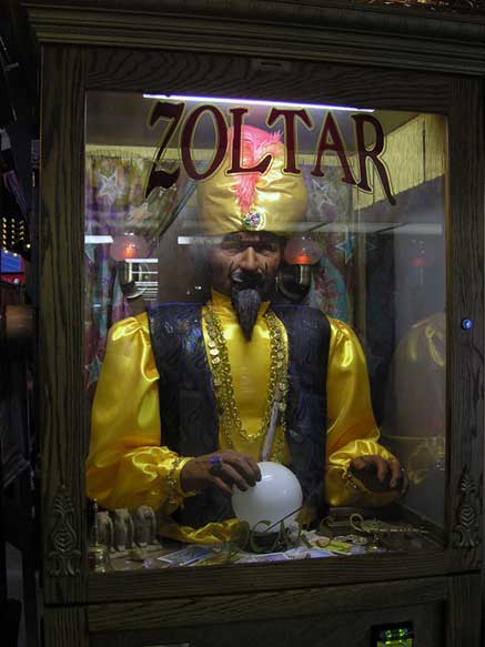 More of that good old fashioned mechanical fortune telling. August 2013. Photo by Michele Witchipoo.