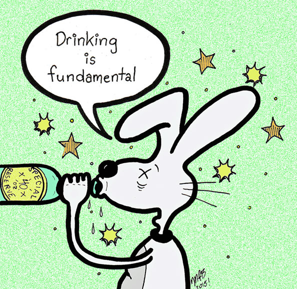 'Drinking Is Fundamental.' Michele Witchipoo's self published comicbook character. March 2015.