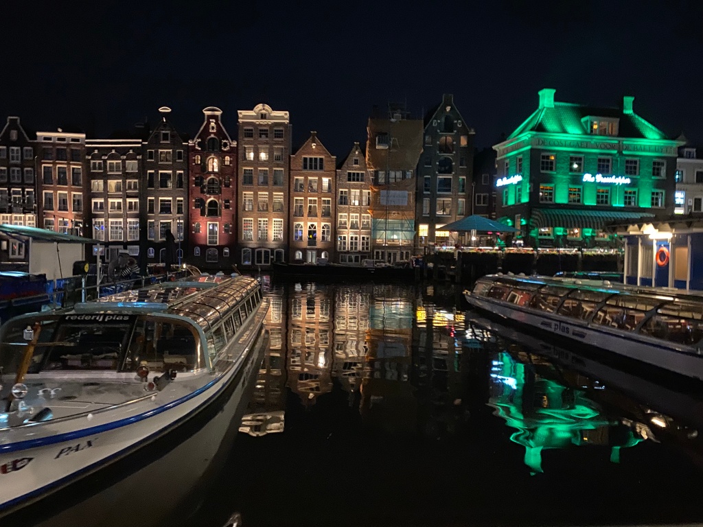 City of Amsterdam at night. 2021. Photo taken by Michele Witchipoo. 